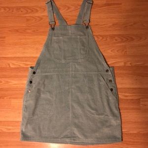 Crush velvet overall dress